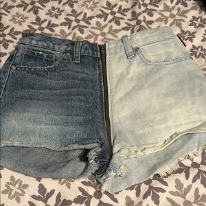 Two-Tone Denim Women Shorts